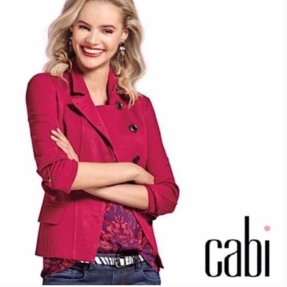 CAbi red ponte knit Outing blazer